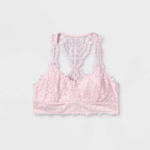 2 Girl's Lace All Over Bralettes - Pink, L (10/12)
